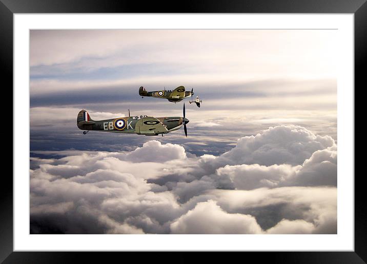 Spitfires On Patrol Framed Mounted Print by J Biggadike