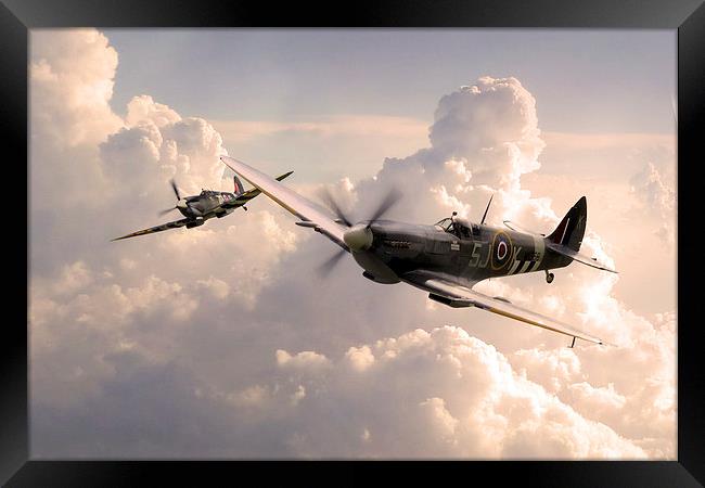 Supermarine Spitfire Angels  Framed Print by J Biggadike