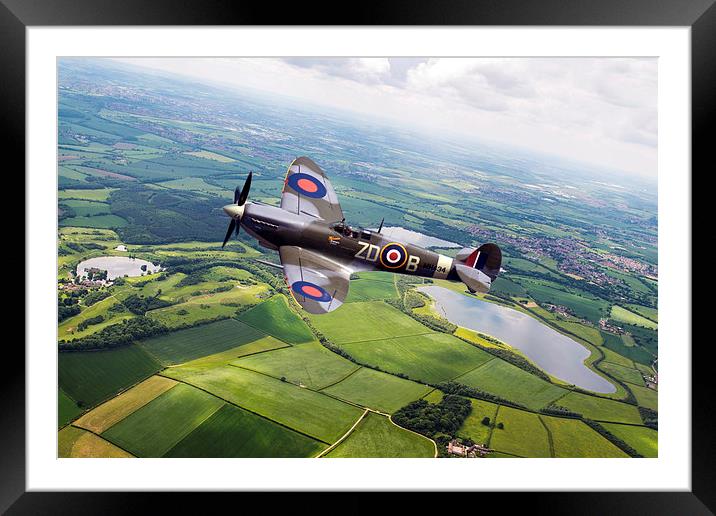 Spitfire Countryside Tour  Framed Mounted Print by J Biggadike