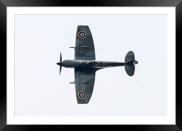 Spitfire Topside Framed Mounted Print by J Biggadike