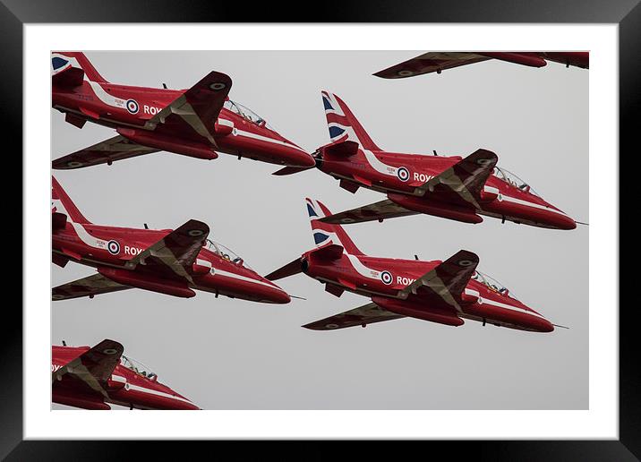 Red Arrows Patchwork Framed Mounted Print by J Biggadike