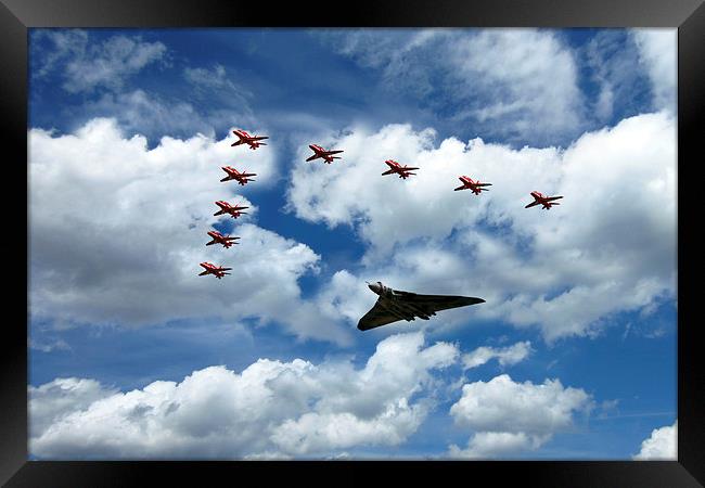 XH558 and The Reds  Framed Print by J Biggadike