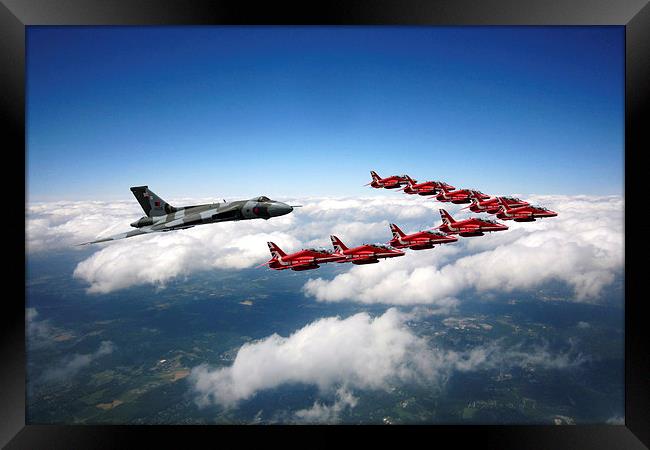 Flying with XH558 and The Reds Framed Print by J Biggadike