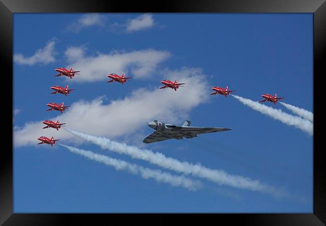 Vulcan Red Arrows  Framed Print by J Biggadike