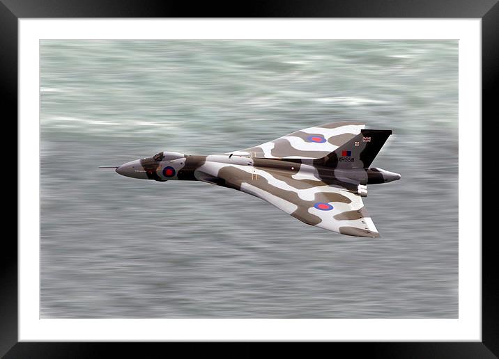 Vulcan Over the Sea Framed Mounted Print by J Biggadike