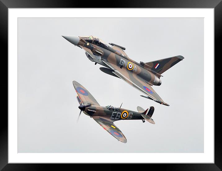 Typhoon and Spitfire  Framed Mounted Print by J Biggadike
