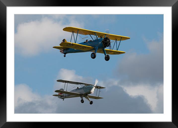 Stearman and  Jungmann Framed Mounted Print by J Biggadike