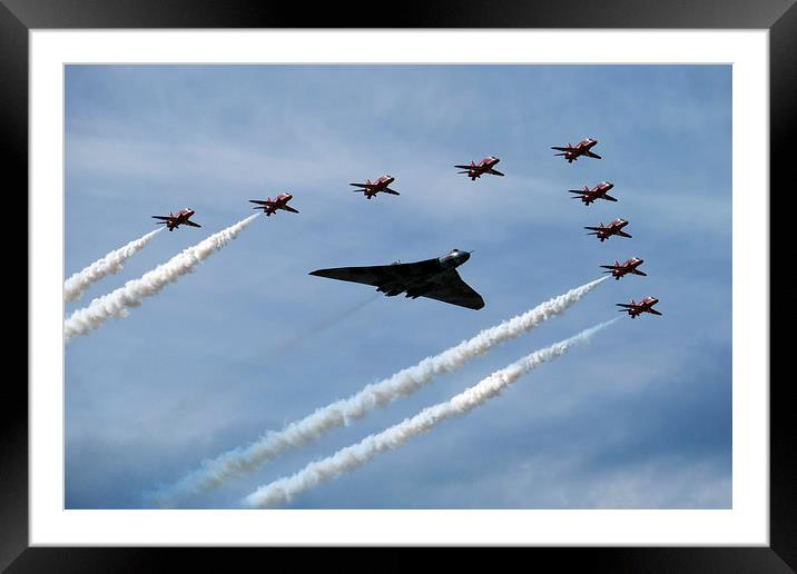 Vulcan Red Arrows Farewell Framed Mounted Print by J Biggadike