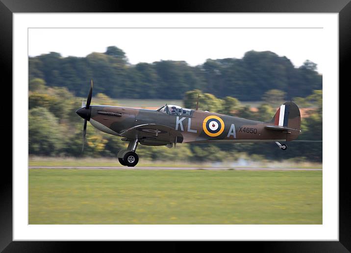 Spitfire X4650 Framed Mounted Print by J Biggadike