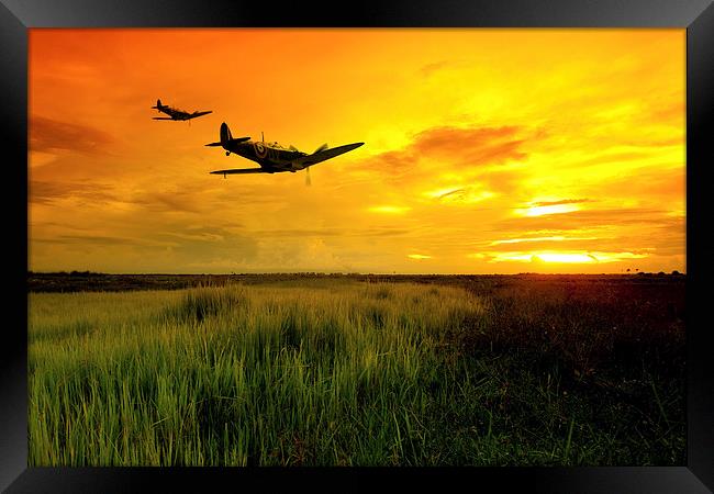 Sunset Strike Framed Print by J Biggadike