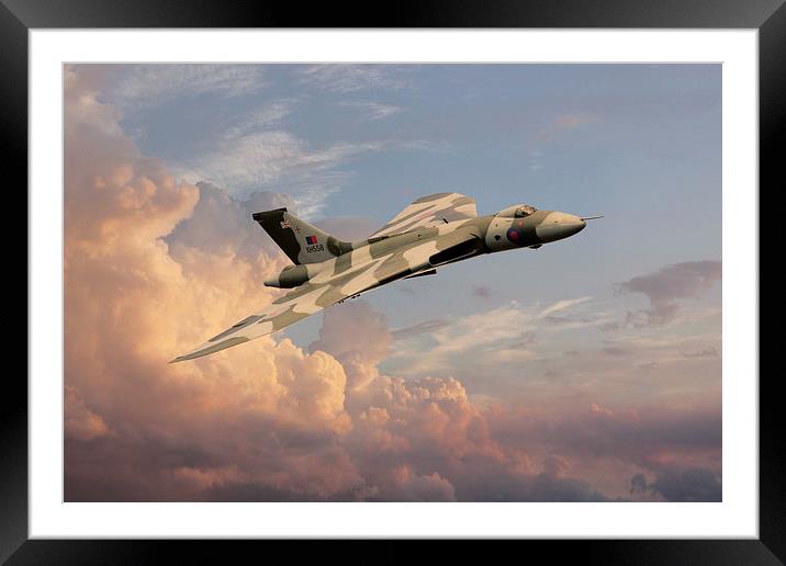 XH558 Fly Past Framed Mounted Print by J Biggadike