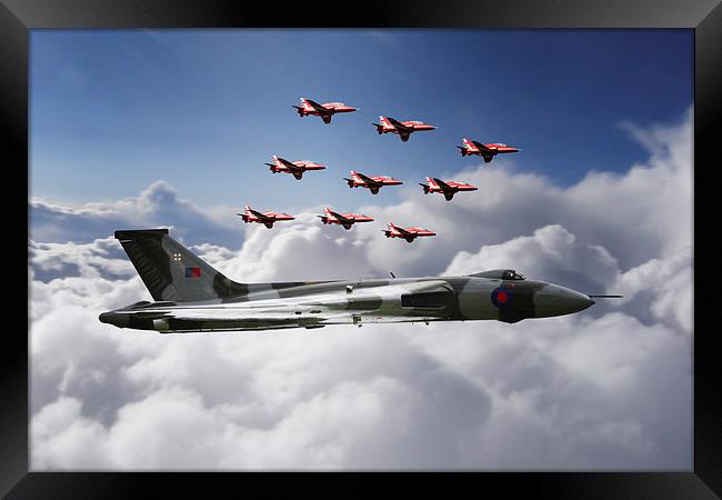 In Formation With XH558 Framed Print by J Biggadike