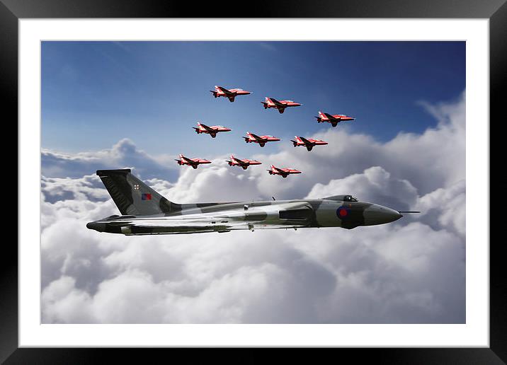 In Formation With XH558 Framed Mounted Print by J Biggadike