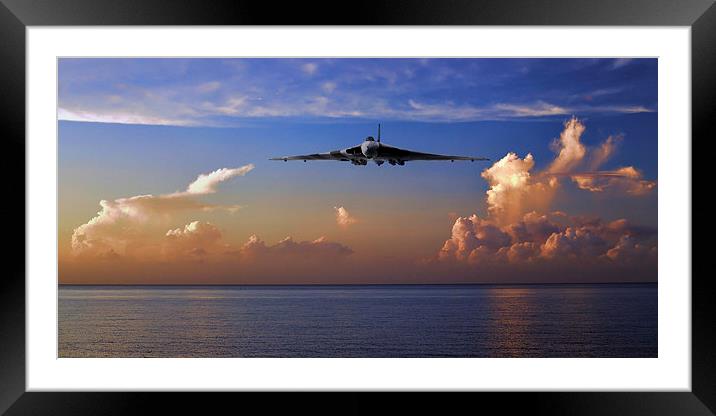 Vulcan Over The Water Framed Mounted Print by J Biggadike