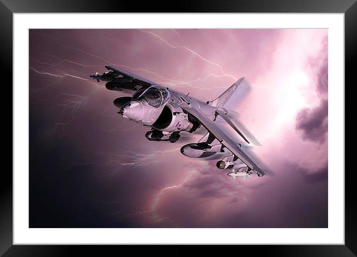Harrier Strike Framed Mounted Print by J Biggadike