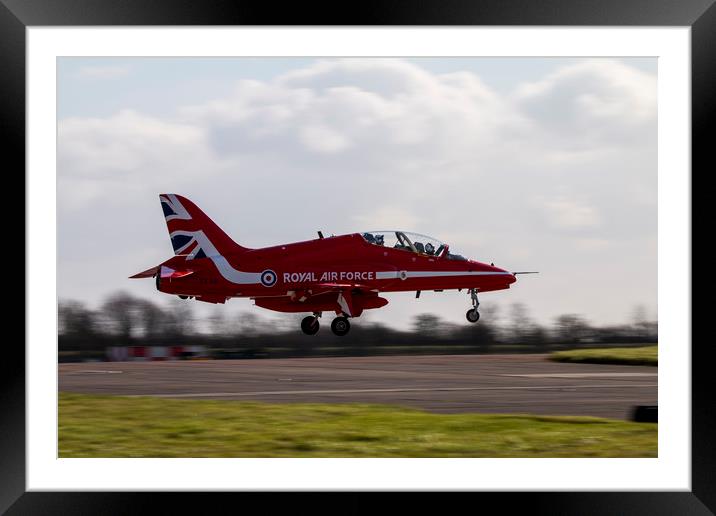 Red Arrow Touch Down Framed Mounted Print by J Biggadike