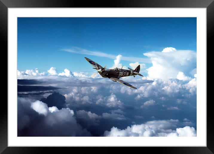 Spitfire TE184 Framed Mounted Print by J Biggadike
