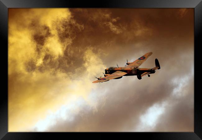 Lancaster Bomber The Storm Framed Print by J Biggadike