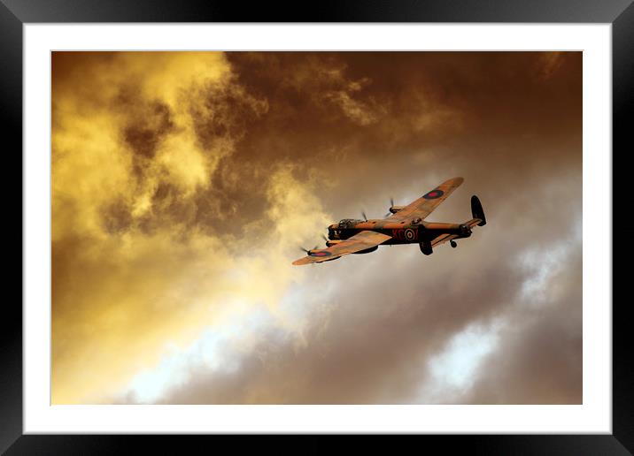 Lancaster Bomber The Storm Framed Mounted Print by J Biggadike
