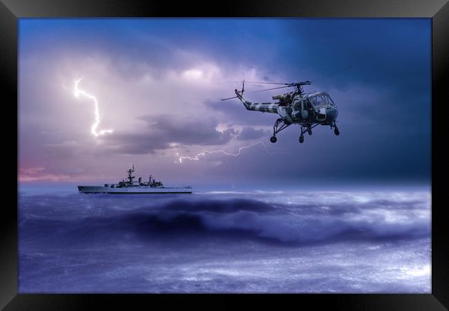 HMS Leander and the Wasp Framed Print by J Biggadike