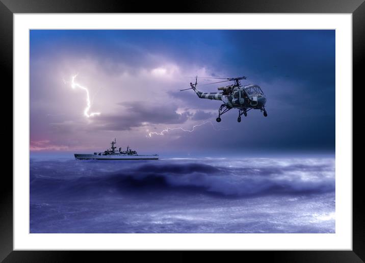 HMS Leander and the Wasp Framed Mounted Print by J Biggadike