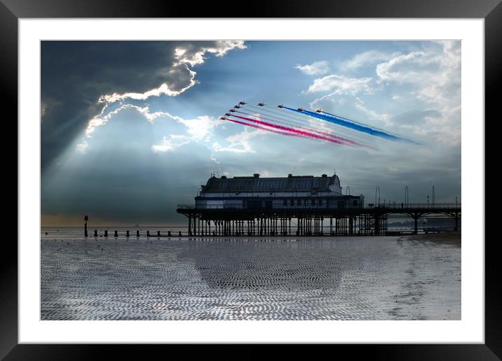 Red Arrows at Cleethorpes Framed Mounted Print by J Biggadike