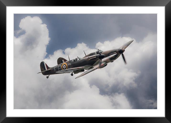 Spitfire & Hurricane Framed Mounted Print by J Biggadike