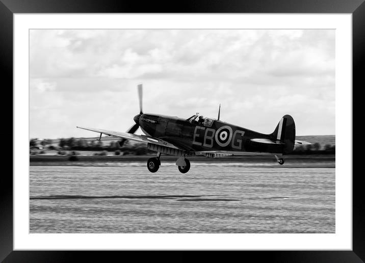 Spitfire P7350 Framed Mounted Print by J Biggadike