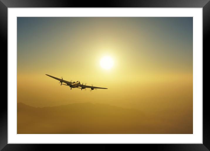 Lancaster Flying Legend Framed Mounted Print by J Biggadike