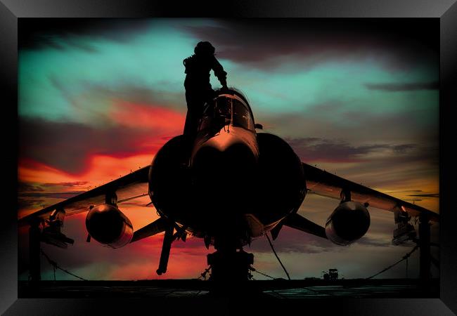 Sea Harrier Sillhouette Framed Print by J Biggadike