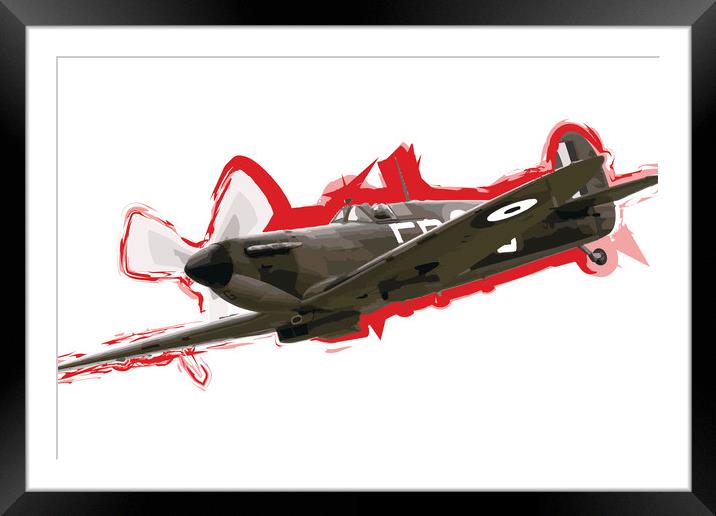 Spitfire Abstract Framed Mounted Print by J Biggadike