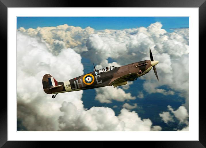 Spitfire JHC Framed Mounted Print by J Biggadike
