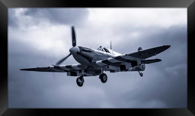 Spitfire Gear Down Framed Print by J Biggadike