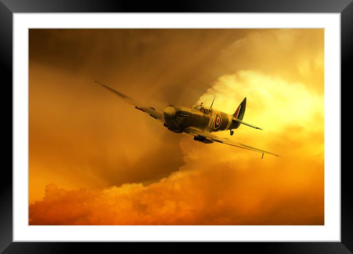 Supermarine Spitfire Framed Mounted Print by J Biggadike