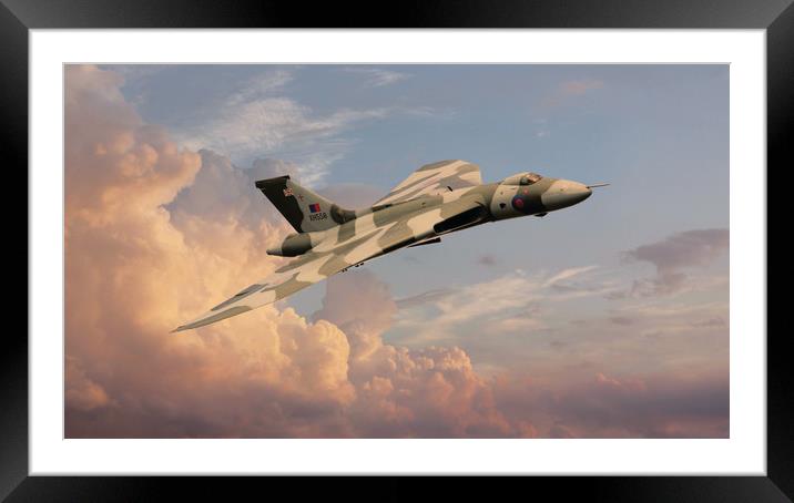 XH558 Fly Past Framed Mounted Print by J Biggadike