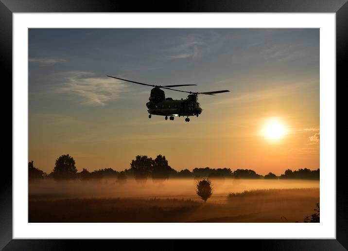 The CH47 Chinook Framed Mounted Print by J Biggadike