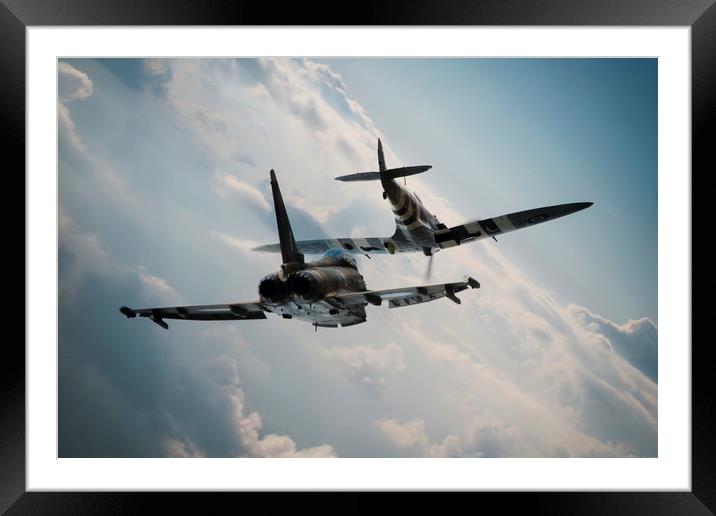 Spitfire Typhoon Chase Framed Mounted Print by J Biggadike