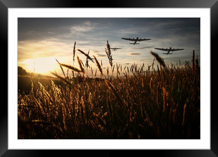 The Lancaster Bombers Framed Mounted Print by J Biggadike