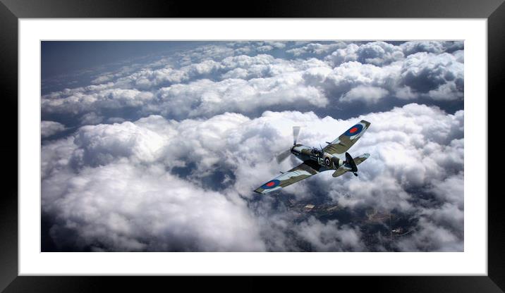 Spitfire AE-A Framed Mounted Print by J Biggadike