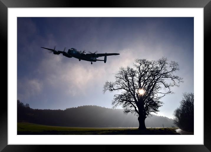 Mynarski's Lancaster Framed Mounted Print by J Biggadike