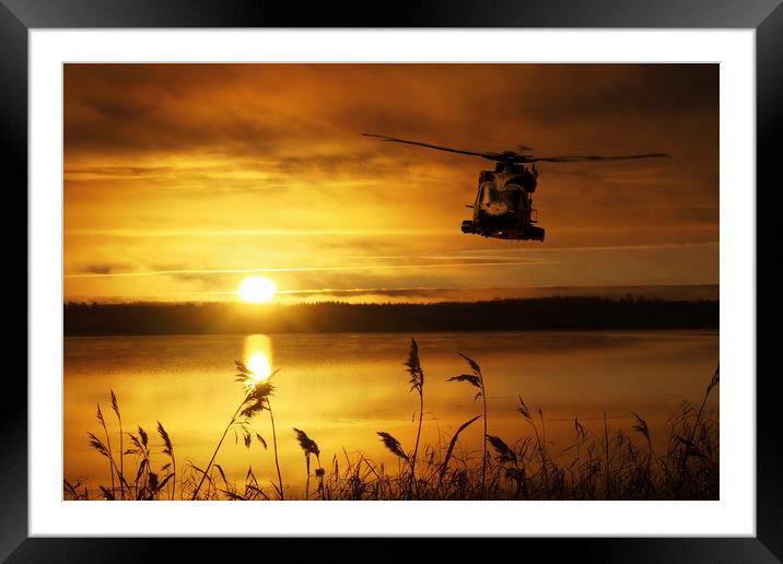 Merlin Sunset Framed Mounted Print by J Biggadike