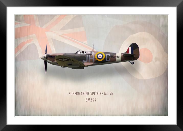 Supermarine Spitfire Mk Vb BM597 Framed Mounted Print by J Biggadike