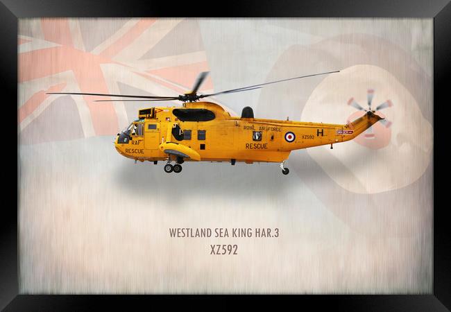 Westland Sea King HAR3 XZ592 Framed Print by J Biggadike
