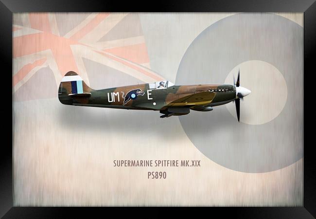 Supermarine Spitfire Mk XIX PS890 Framed Print by J Biggadike