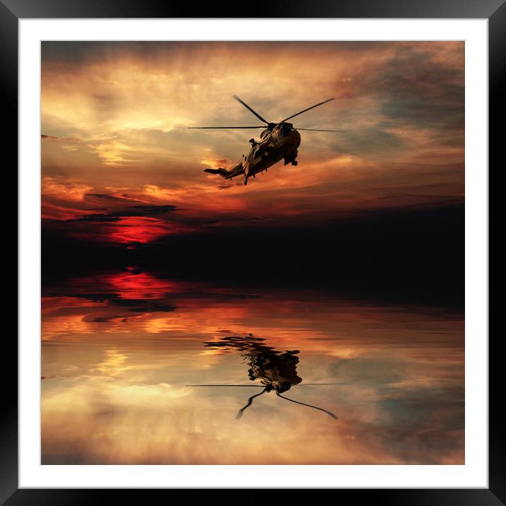 Sea King Sunset Framed Mounted Print by J Biggadike
