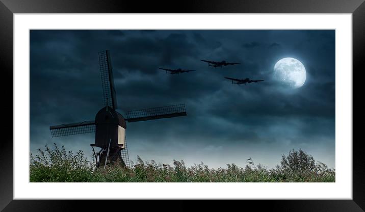 Moonlight Over The Mills Framed Mounted Print by J Biggadike