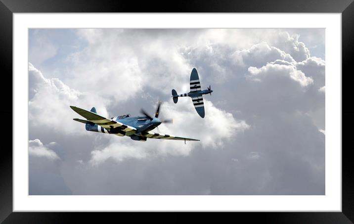 The Blue Spitfires Framed Mounted Print by J Biggadike