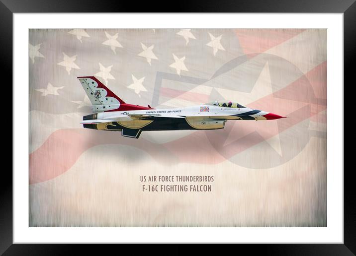 Thunderbirds F-16C Fighting Falcon Framed Mounted Print by J Biggadike
