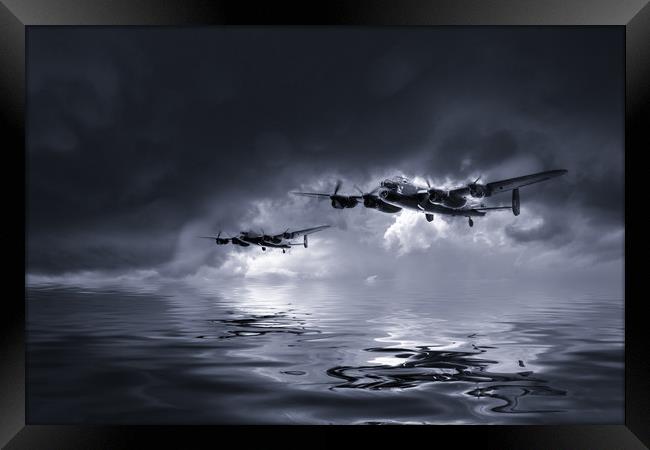 Lancaster Low Level - Mono Framed Print by J Biggadike