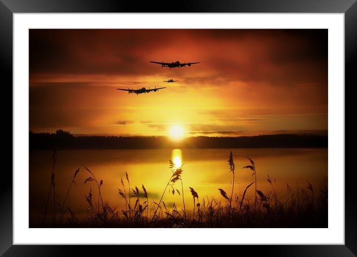 Warbirds at Sunset Framed Mounted Print by J Biggadike